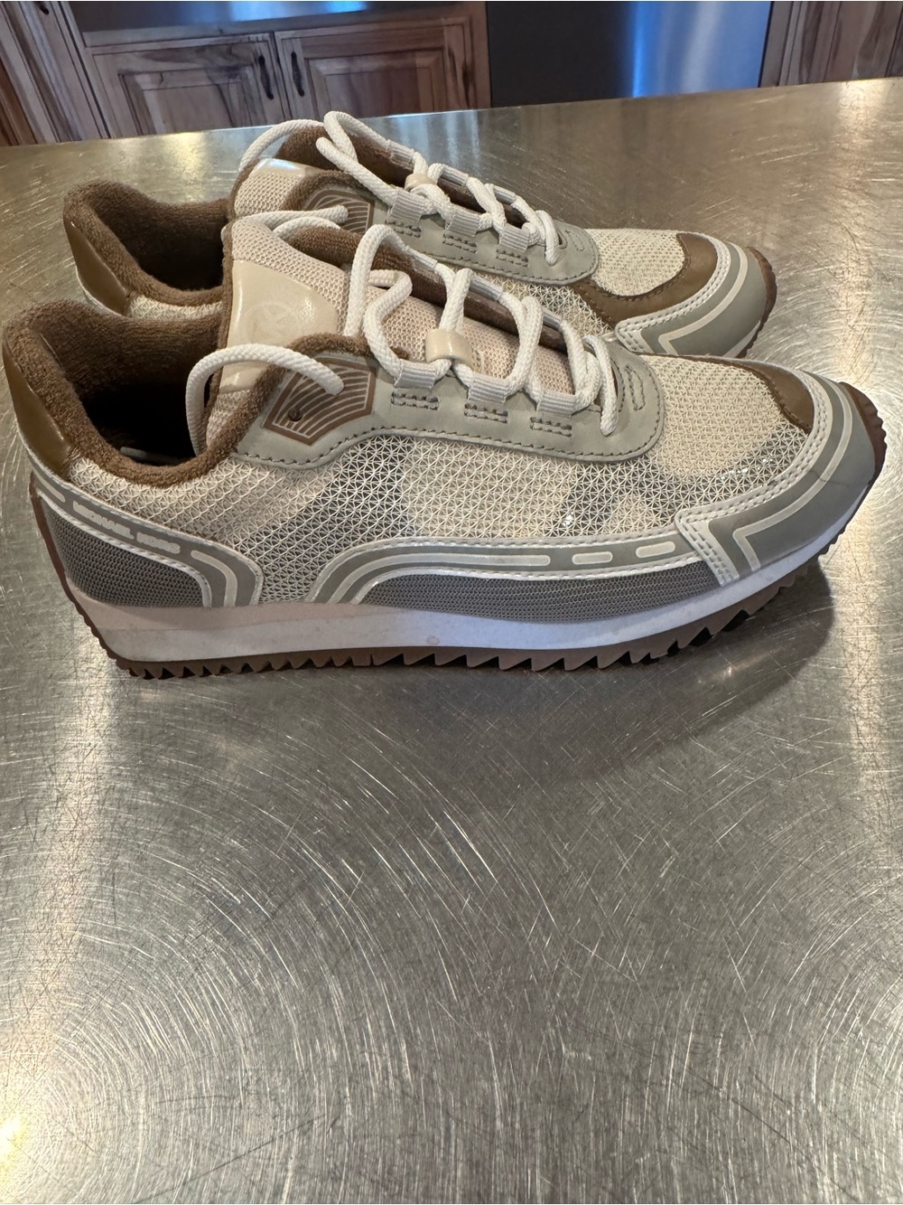 Michael Kors Beige, White and Gray Women's Sneakers - Picture 3 of 8